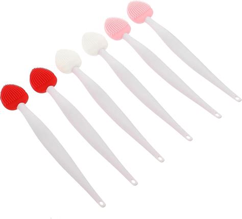 6pcs Face Cleaner Brush Lip Scrubber Tool Lip Exfoliator Brush Silica Gel Nose Clean Brush