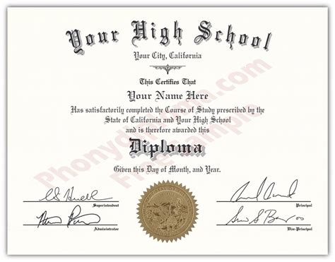 Fake Diplomas And Transcripts From California