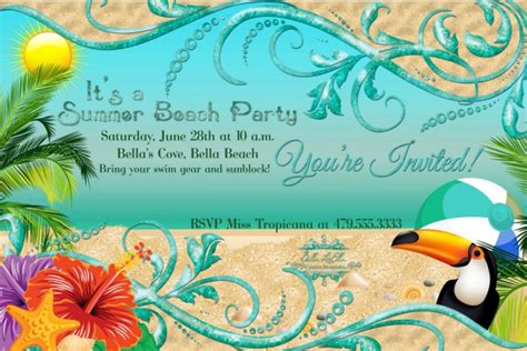 Free 20 Beautiful Beach Party Invitation Designs In Psd