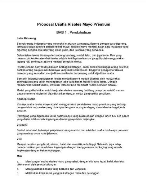contoh proposal usaha risoles