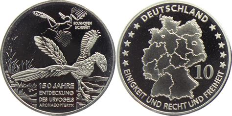 Deutschland Brd Medaille Jahre Entdeckung Des Urvogels