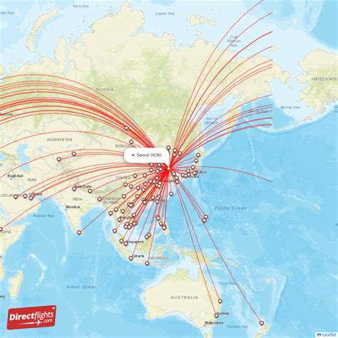 Direct Flights From Seoul Destinations Icn Republic Of Korea