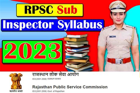 Rpsc Sub Inspector Syllabus Pdf In Hindi Latest Si Exam Pattern