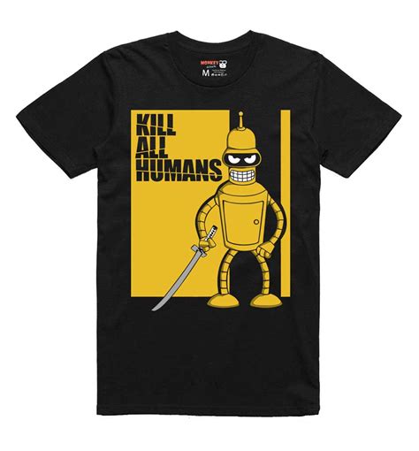 Playera Bender Kill All Humans Monkey Club