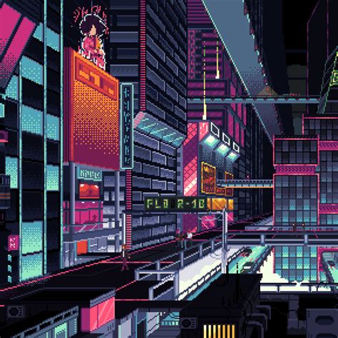 900x900 Resolution Cyberpunk City Pixel Art 900x900 Resolution