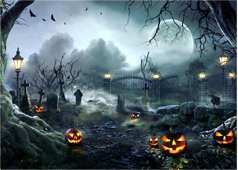 Amazon WOLADA Halloween Backdrop Scary Halloween Backdrop