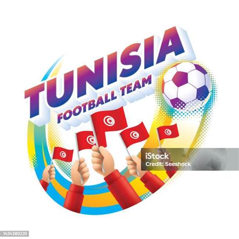 Tunisia Football Team Masthead Logo With National Flag Of Tunisia Stock Illustration - Download ...