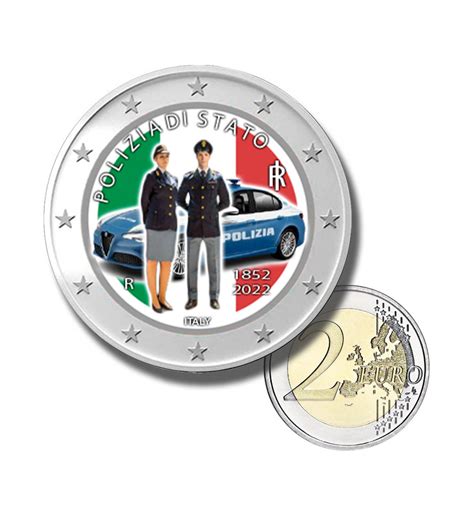 Euro Coloured Coin Italy Polizia Dello Stato