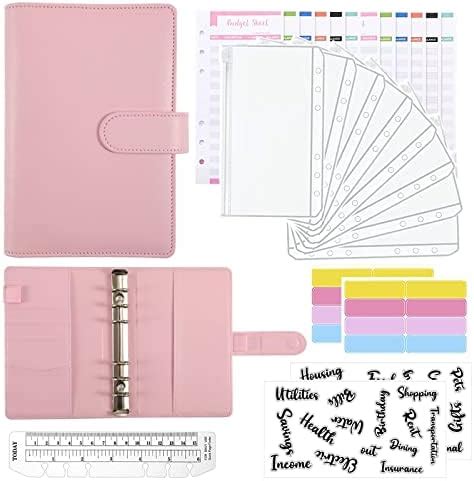 HASTHIP File Folder Ring Binder Notebook Set A6 PU Leather Binder