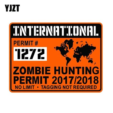 Aliexpress Buy YJZT 20x15cm Funny International ZOMBIE Hunting