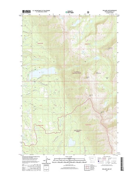 MyTopo Holland Lake Montana USGS Quad Topo Map