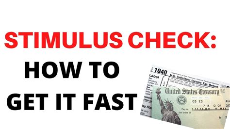 How To Get Your Stimulus Check Asap Youtube