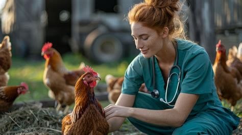 Escena De Una Granja De Pollos Con Aves De Corral Y Personas Foto Gratis