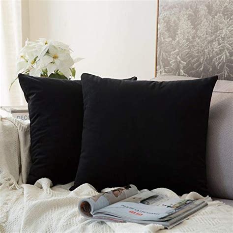 Miulee Pack Of Velvet Soft Solid Decorative Square Throw Pillow