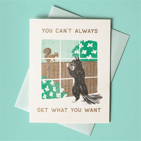 You Cant Always Get What You Want Risograph Greeting Card Bromstad