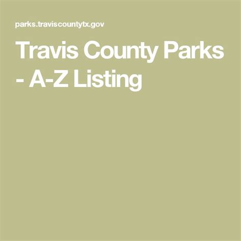 Travis County Parks - A-Z Listing | County park, Park, Observatory