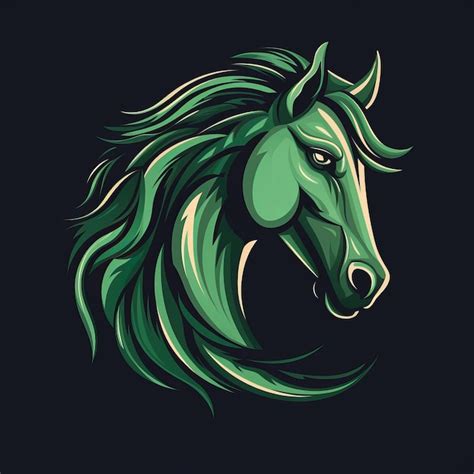 Premium Ai Image Vibrant Green Horse Logo Illustration With Detailed