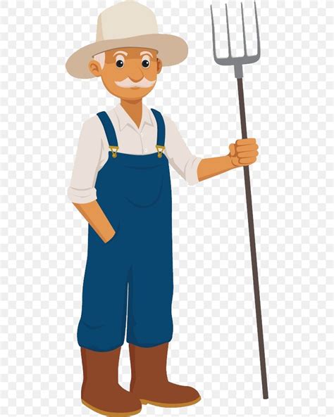 Cartoon Farmer In Farming Clothes And Straw Hat Vector Image Atelier