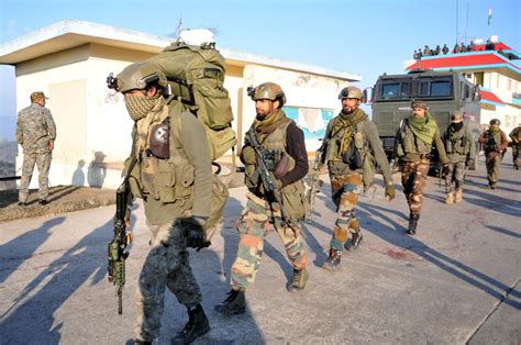 indian army  special forces commandos moving   encounter