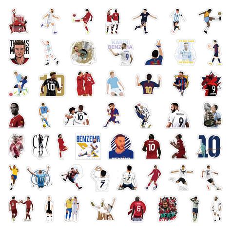 50pcsset Various Patterns Self Adhesive Waterproof Football Stickers