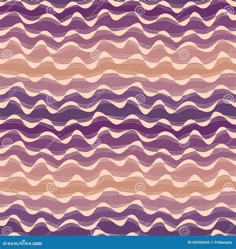 Seamless Abstract Hand Drawn Waves Pattern Wavy Background Sea Stock