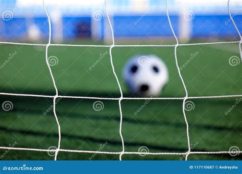 Football on a green field stock image. Image of training - 117110687