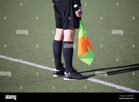 Soccer line referee (Linesman Stock Photo - Alamy