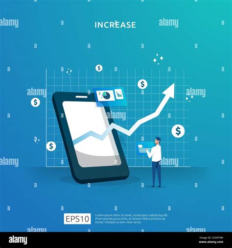 Growth Up Arrow Illustration Concept For Income Salary Rate Increase