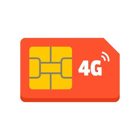 Icono de tarjeta sim 4g ilustración plana del icono de vector de