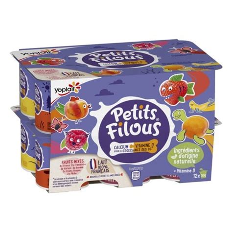 Fromage frais aux fruits mixés petits filous YOPLAIT les 12 pots de