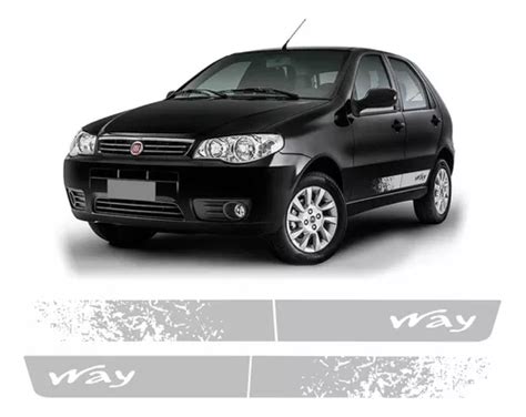 Kit Adesivos Faixa Lateral Palio Way 2014 Carro Preto Imp475