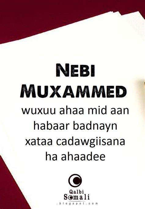 Nebi Muxammed Scw Wuxuu Ahaa Mid Aan Habaar Badnayn Xataa Cadawgiisana