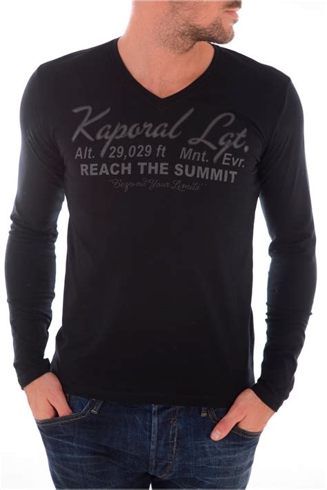 Tee Shirt Manches Longues Homme Kaporal 5 Doug Noir