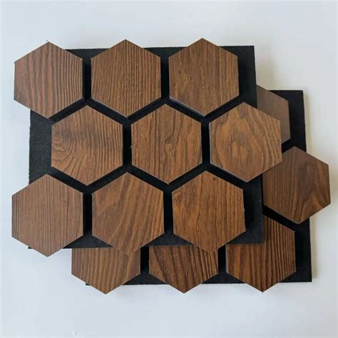 Honeycomb Seamless Wood Acoustic Panel Interior Wpc Grille Wallboard Acoustic Felt Sheet