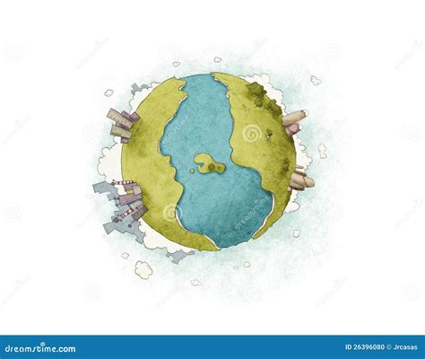 Earth Two Sides Stock Illustration Image Of Nature Ecology 26396080