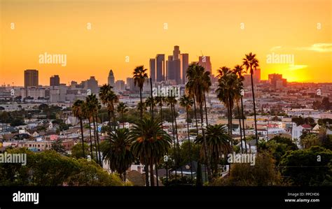 Los Angeles skyline sunset, California, USA Stock Photo - Alamy