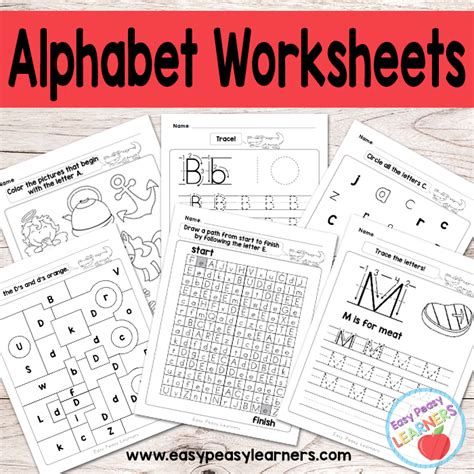 Alphabet Worksheets - ABC from A to Z - Easy Peasy Learners