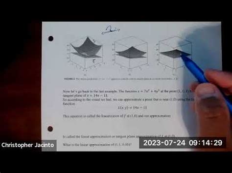 Tangent Planes And Linear Approximations Youtube