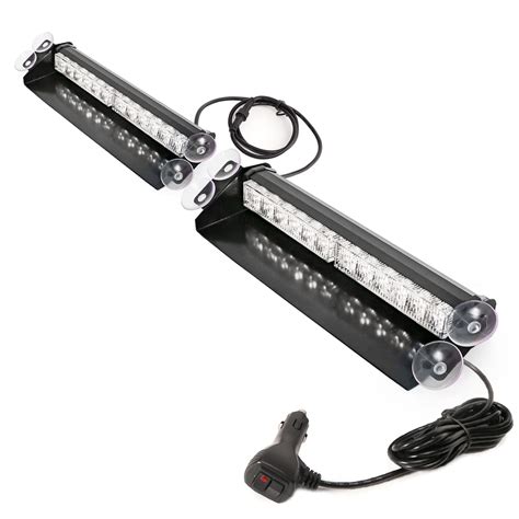 Snapklik BooYu 214 8in LED Dash Emergency Strobe Light Bar 2 In 1