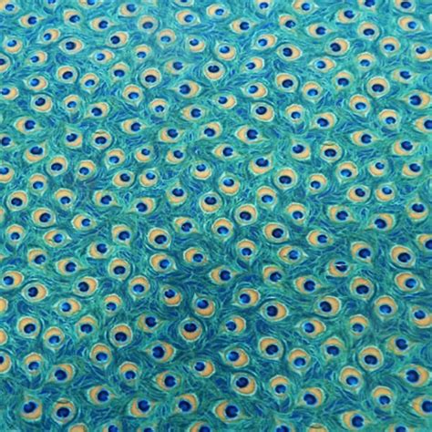 Peacock Feather Fabric By The Yard Etsy