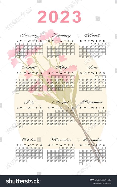 Calendar 2023 Year Week Starts On Stock Vector (Royalty Free) 2155385117 | Shutterstock