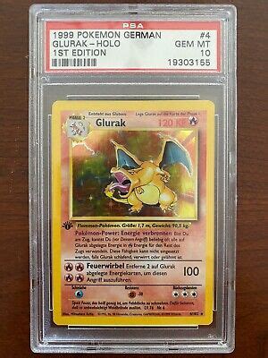 1999 Pokemon First Edition Base Set PSA 10 German Glurak Charizard EBay