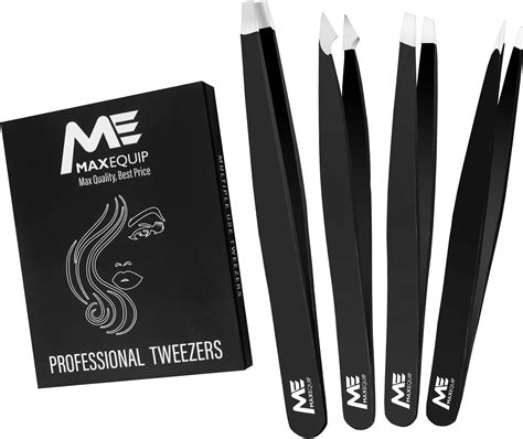 Facemade 4 Pack Tweezers Set Professional Stainless Steel Tweezers