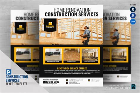 Construction Company Flyer Design Graphic By Psdpixel Creative Fabrica