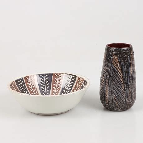 Ingrid Atterberg Vase And Bowl Parts Glazed Earthenware Ceramics