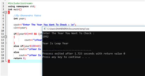 C Program To Check Leap Year Using Function DesmondilLutz