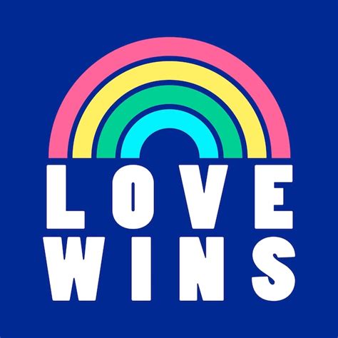 Premium Vector Pride Love Wins Text With A Rainbow Colorful Vector