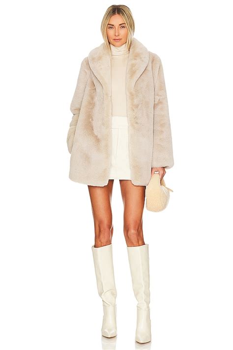 Majorelle Tatiana Faux Fur Coat In Oatmilk Revolve