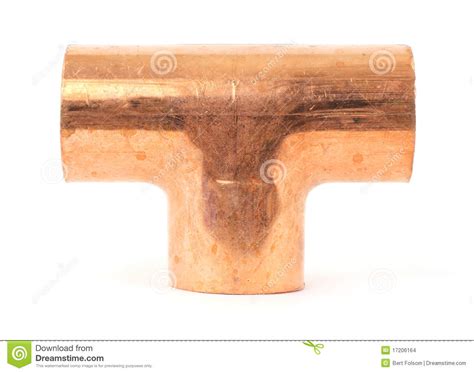 Single Copper Tee Plumbing Pipe Fitting Stock Photo Image Of Plumbing