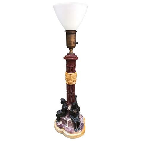 Egyptian Revival Marble Lamp At 1stdibs Egyptian Lamps For Sale